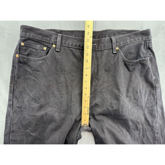 Levis 550 Jeans Mens 42x30 Black Relaxed Fit Tapered Leg Denim WaterLess Red Tab - Picture 9 of 10